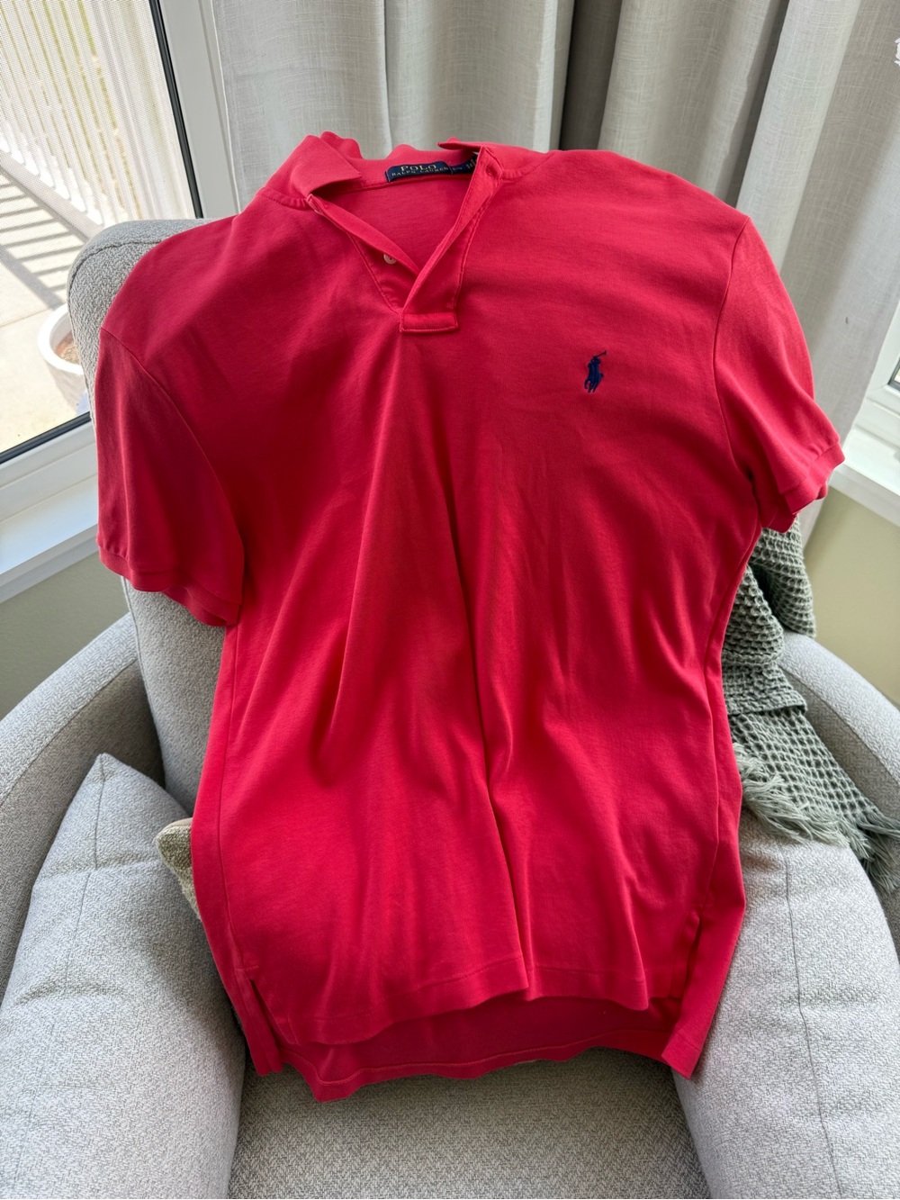 Ralph Lauren Red Polo with Navy and Yellow Label